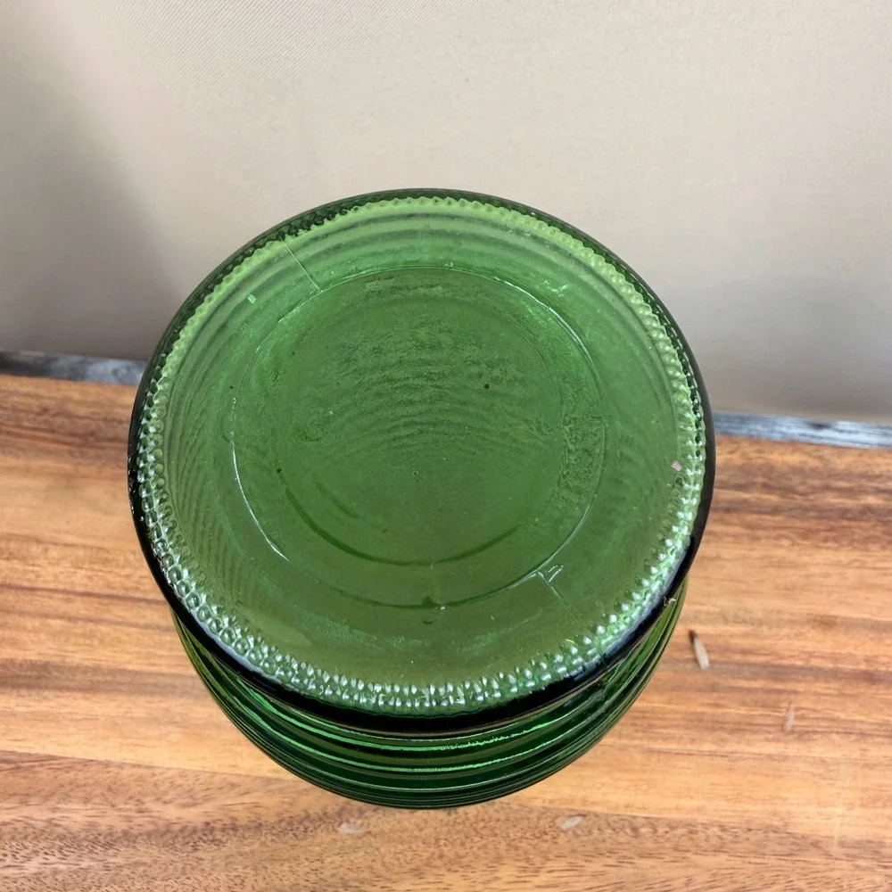 CFG Emerald Green Ribbed Glass Vase Mid Century Modern Style Decorative Floral
